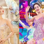 Địch Lệ Nhiệt Ba hóa tiên bướm xinh đẹp, mặc váy cổ khoét sâu khoe ngực đầy cực đỉnh